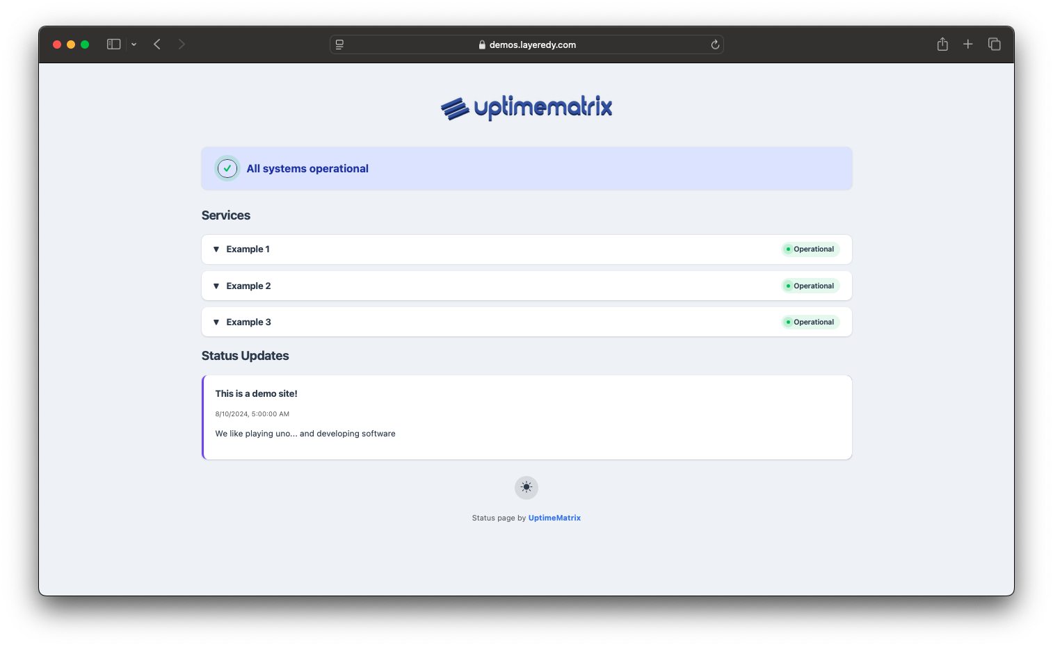 UptimeMatrix Demo